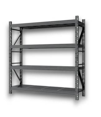 Bud's Warehouse 56208 Black Heavy Duty 4-tier Shelf 48"
