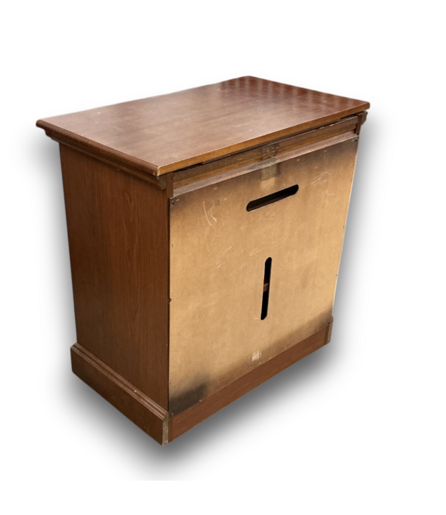 56204 Vintage Rolling Solid Wood Cabinet With Swivel Top