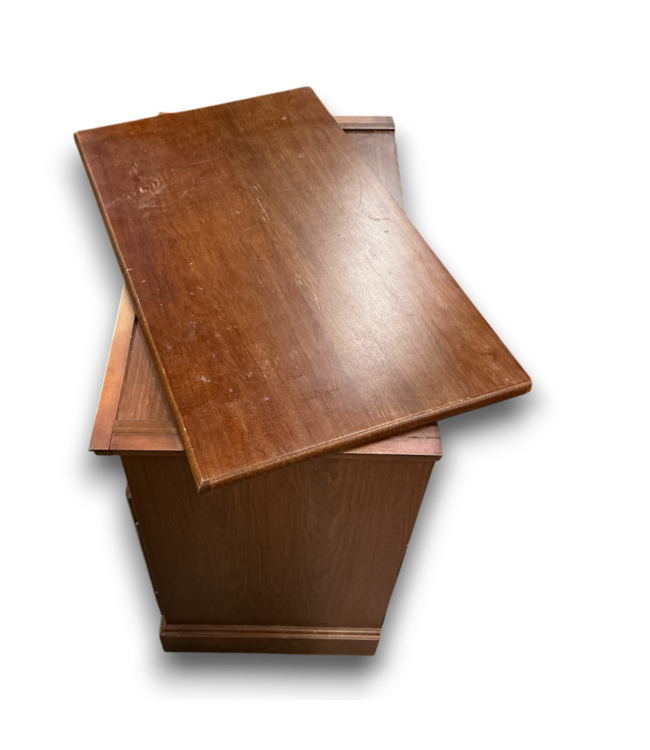 56204 Vintage Rolling Solid Wood Cabinet With Swivel Top