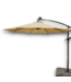 56213 Beige And Brown Solar Lighted Cantilever Patio Umbrella And Base