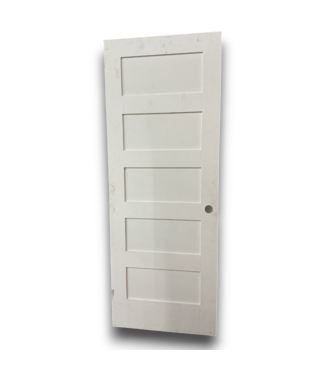 Bud's Warehouse 56218 30 X 80 White Solid Wood 5 Panel Door Interior