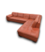 56231 Autumn Orange Leather 2-pc Sectional Sofa