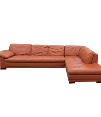 Bud's Warehouse 56231 Autumn Orange Leather 2-pc Sectional Sofa