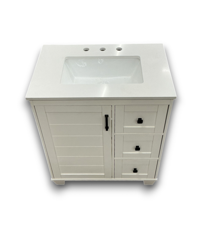 56244 30” White Undermount Vanity With Mable Style