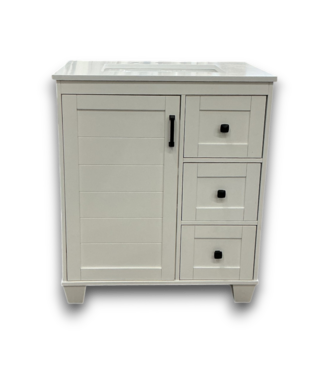 Bud's Warehouse 56244 30” White Undermount Vanity With Mable Style