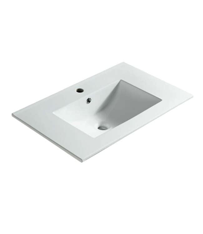 56286 White Bathroom Vanity Top Single Faucet Hole