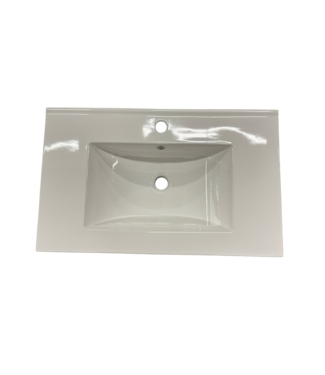 Bud's Warehouse 56286 White Bathroom Vanity Top Single Faucet Hole