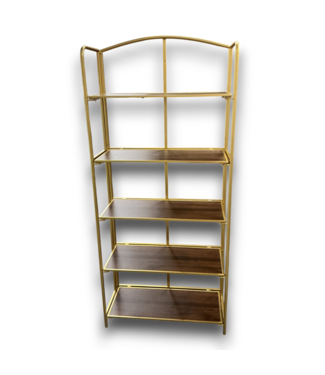 Bud's Warehouse 56307 Gold & Walnut 5-tier Shelving Unit