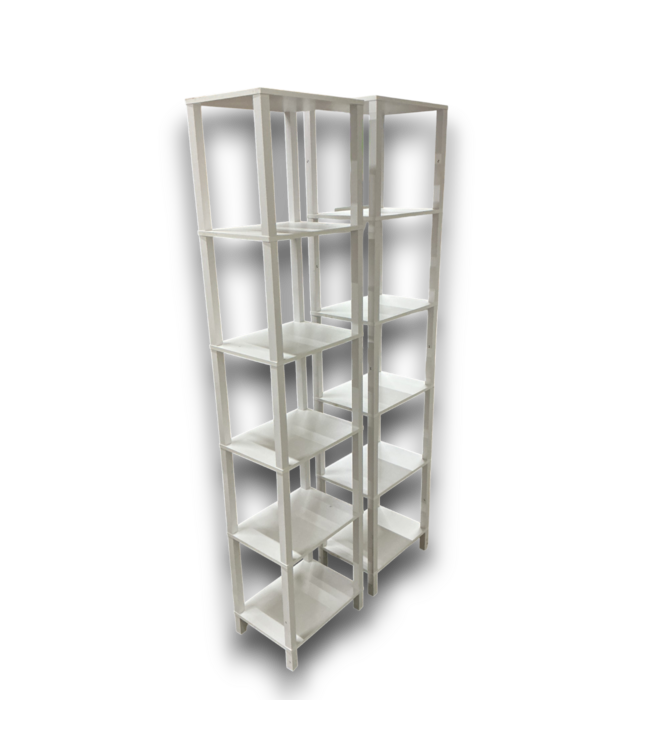 56309 White Laminate 5-tier Shelving Unit Set Of 2