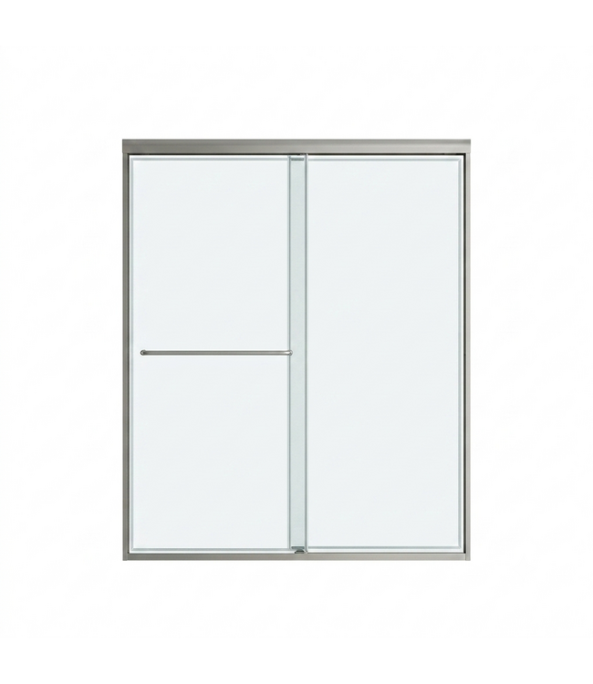 56315 Semi-frameless Brushed Nickel Double Sliding Shower Door