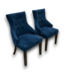 56335 Set Of 2 Midnight Blue Velour Chairs