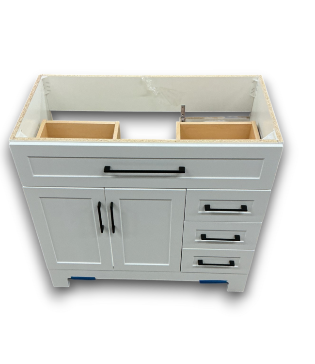 56349 36” White Bathroom Vanity With Drawers