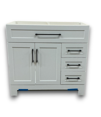 Bud's Warehouse 56349 36” White Bathroom Vanity With Drawers