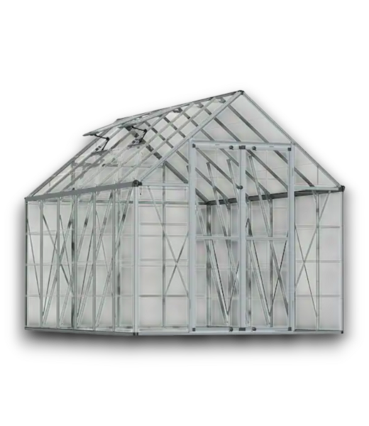 54492 Snap And Grow Silver Frame/clear Panels Greenhouse Kit 12' X 8'