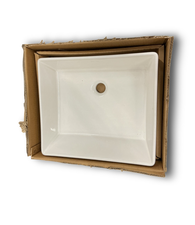 56370 28 “ White Rectangular Vessel Sink