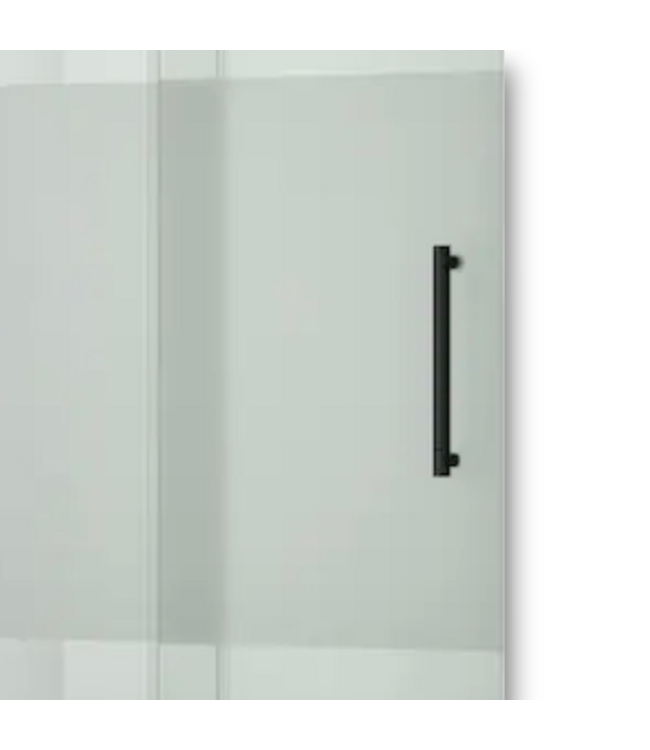 56382 Premise Matte Black Frameless Clear With Privacy Band Sliding Shower Door