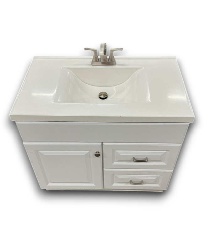 56387 Crisp White Vanity With Top 37"
