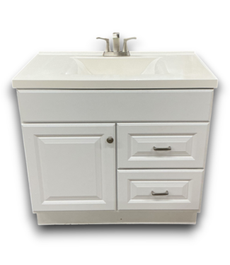 Bud's Warehouse 56387 Crisp White Vanity With Top 37"