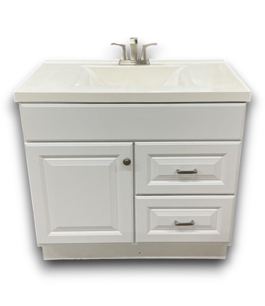 Bud's Warehouse 56387 Crisp White Vanity With Top 37"
