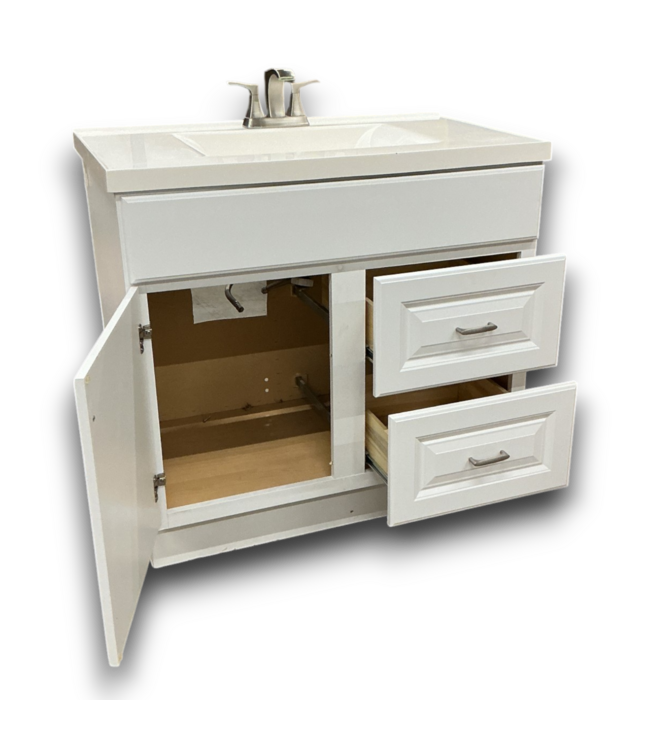 56387 Crisp White Vanity With Top 37"