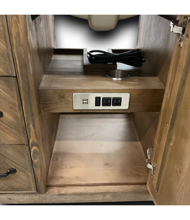 56405 Javiar Spruce Antique Brown Finish Bathroom Vanity With Top