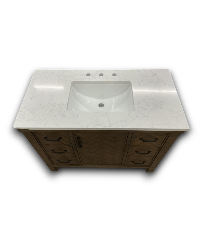 56405 Javiar Spruce Antique Brown Finish Bathroom Vanity With Top