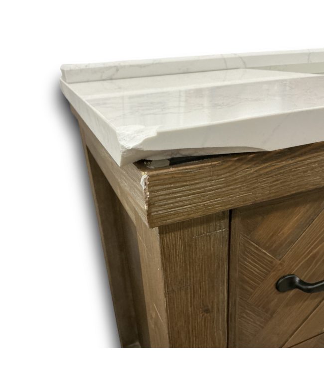 56405 Javiar Spruce Antique Brown Finish Bathroom Vanity With Top