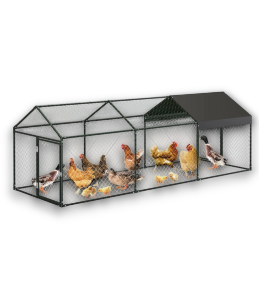 Bud's Warehouse 56414 Metal Chicken Coop Run With 2 Doors And Cover