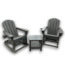 56418 Lead Gray Adirondack Chairs & Table 3-pcs