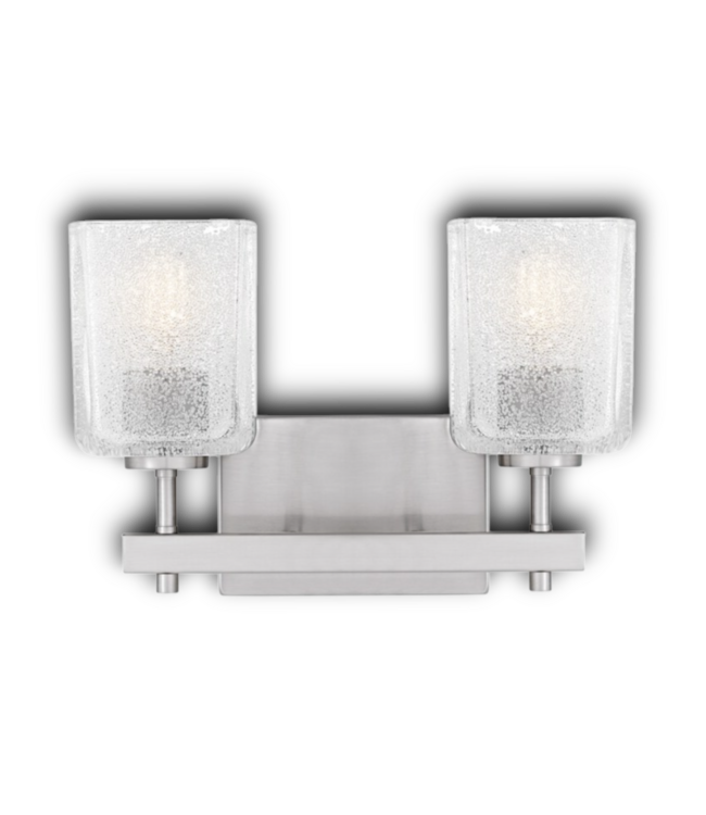 56425 Brushed Nickel 2-light Vanity Light Seeded Glass
