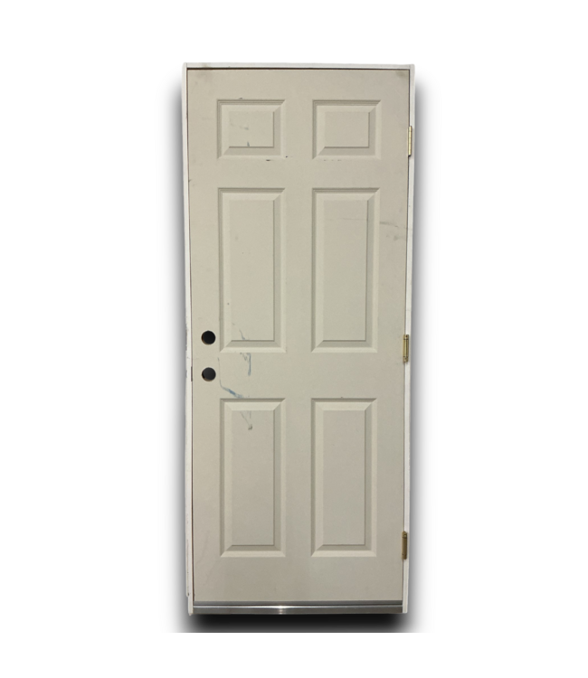 56430 6-panel Solid Core Primed Prehung Lh Exterior Door
