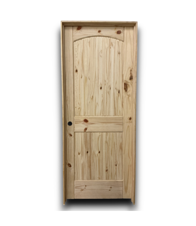 56432 Unfinished Solid Pine 2-panel Rh Prehung Interior Door