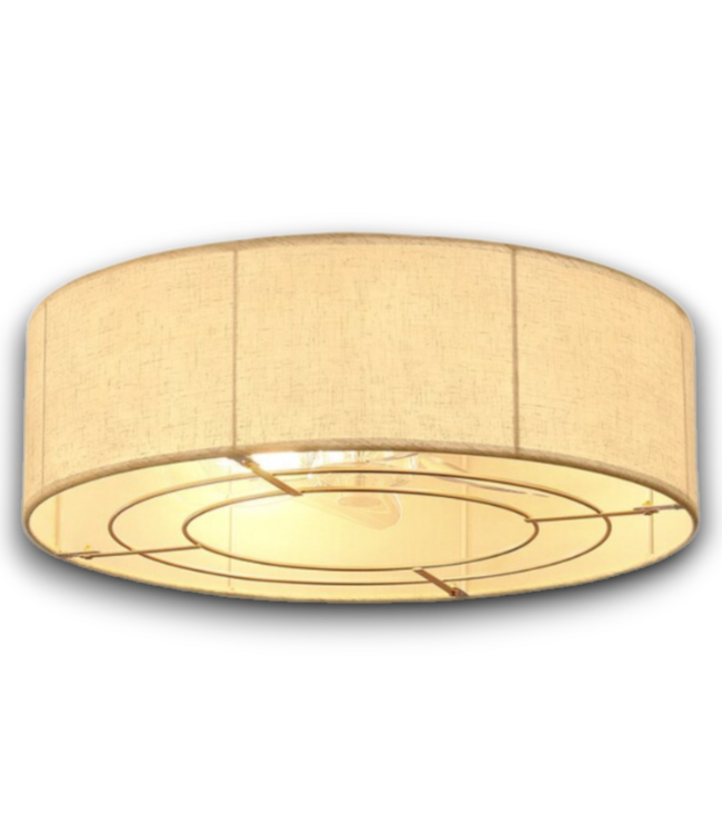 56427 Boho Fabric & Gold Caged Ceiling Fan 4-light