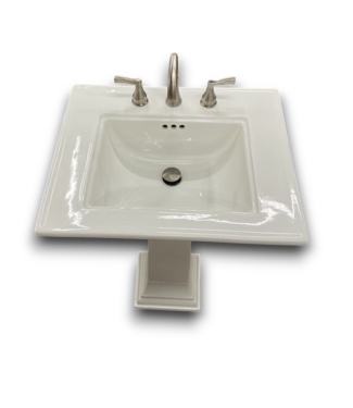Bud's Warehouse 56436 White Rectangle Pedestal Sink W/faucet 24.75"