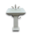 56436 White Rectangle Pedestal Sink W/faucet 24.75"