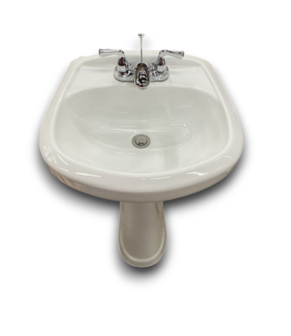 Bud's Warehouse 56437 Half-round Pedestal W/faucet 20"