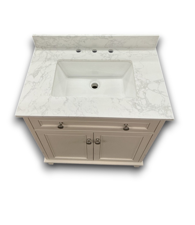 56441 Linen White Single Vanity W/stone Top 30"