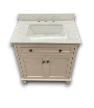 Bud's Warehouse 56441 Linen White Single Vanity W/stone Top 30"