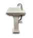 56436 White Rectangle Pedestal Sink W/faucet 24.75"