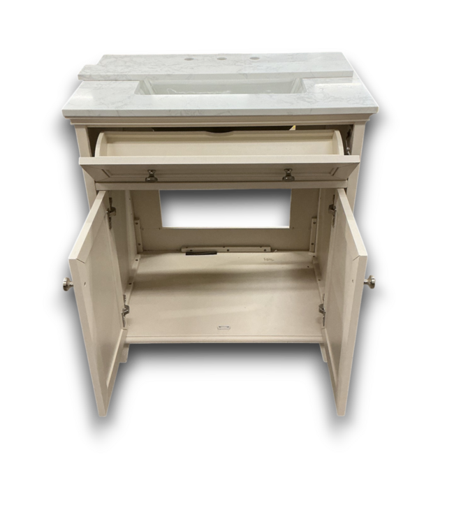 56441 Linen White Single Vanity W/stone Top 30"