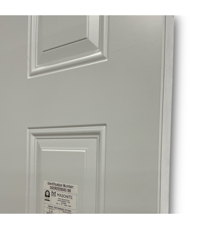 56457 31.5 X 80 White Stell 6 Panel Exterior Door Slab