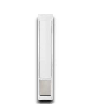 Bud's Warehouse 56467 White Aluminum Pet Door For Sliding Door 91" - 96"