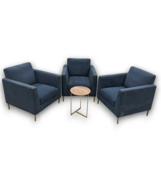Bud's Warehouse 56484 4 Piece Navy Blue Arm Chairs And Side Table