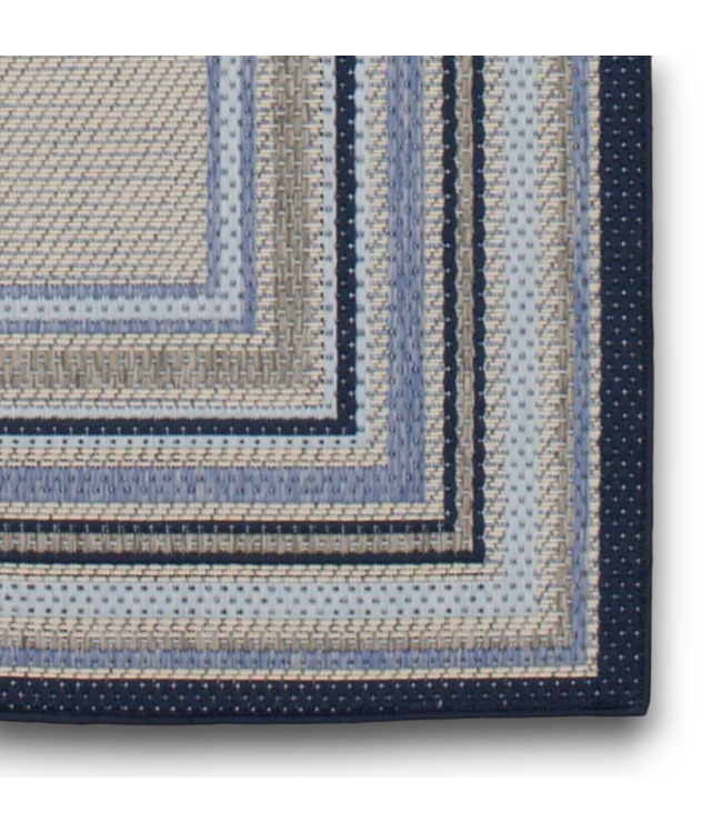 56499 Blue Border Rectangle Outdoor Area Rug