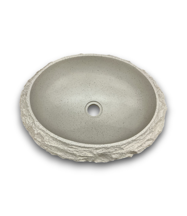 56501 Luna Oval Resin Vessel Basin Stone Pattern Bathroom Sink