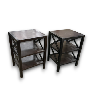Bud's Warehouse 56509 3-tier Dark Espresso Wooden Accent Table Set Of 2