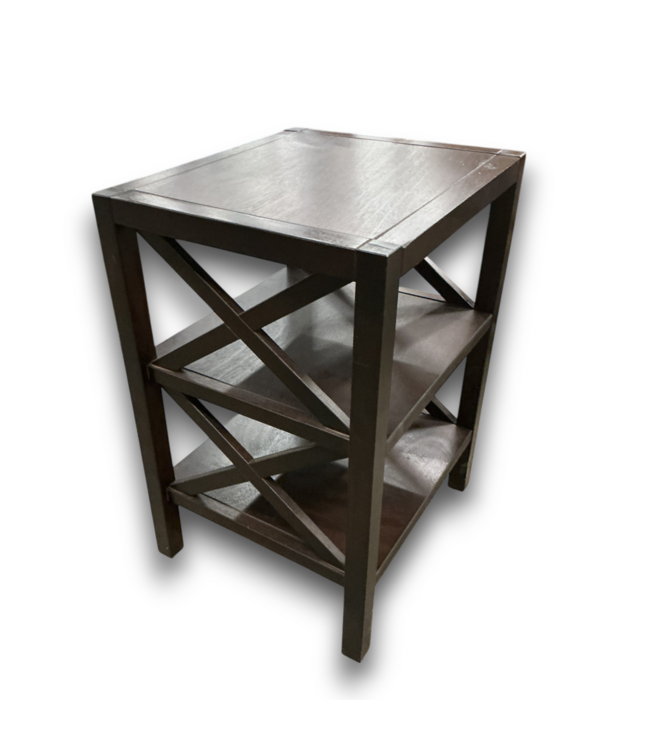 56509 3-tier Dark Espresso Wooden Accent Table Set Of 2