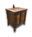 56514 Rustic Wooden Bathroom Vanity With Hammered Copper Top