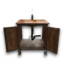 56514 Rustic Wooden Bathroom Vanity With Hammered Copper Top