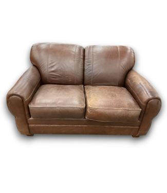 Bud's Warehouse 56527 Brown Leather Loveseat